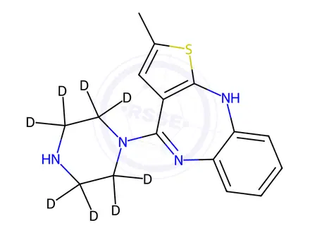 Chemical structure of N-Demethyl Olanzapine D8