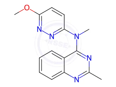 Chemical structure of N-(6-Methoxypyridazin-3-yl)-N,2-dimethylquinazolin-4-amine