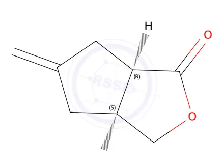 Chemical structure of (3aS,6aR)-5-Methylenehexahydro-1H-cyclopenta[c]furan-1-one