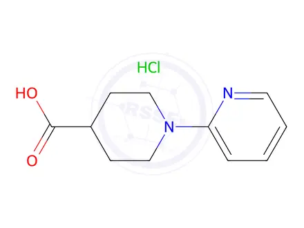 Chemical structure of 1-Pyridin-2-ylpiperidine-4-carboxylic acid;hydrochloride