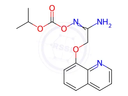 Chemical structure of N-((Isopropoxycarbonyl)oxy)-2-(quinolin-8-yloxy)acetimidamide