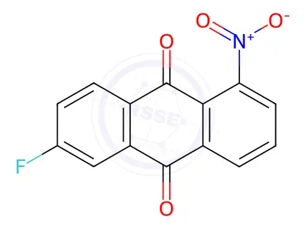 Chemical structure of 6-Fluoro-1-nitroanthracene-9,10-dione