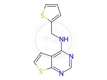 Chemical structure of N-(thiophen-2-ylmethyl)thieno[2,3-d]pyrimidin-4-amine