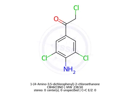 Chemical structure of 1-(4-Amino-3,5-dichlorophenyl)-2-chloroethanone