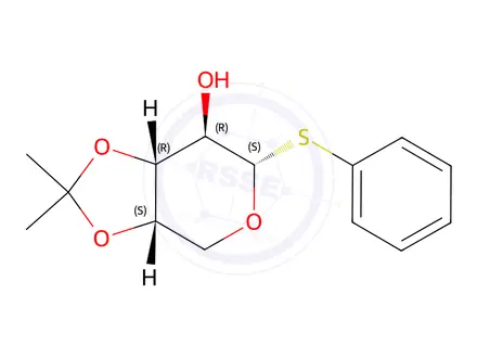 Chemical structure of (3aS,6S,7R,7aR)-2,2-Dimethyl-6-(phenylthio)tetrahydro-3aH-[1,3]dioxolo[4,5-c]pyran-7-ol