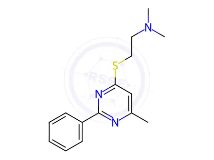 Chemical structure of N,N-Dimethyl-2-((6-methyl-2-phenylpyrimidin-4-yl)thio)ethanamine