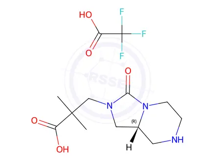 Chemical structure of (R)-2,2-dimethyl-3-(3-oxohexahydroimidazo[1,5-a]pyrazin-2(3H)-yl)propanoic acid compound with 2,2,2-trifluoroacetic acid (1:1)