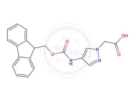 Chemical structure of 2-[4-({[(9h-fluoren-9-yl)methoxy]carbonyl}amino)-1h-pyrazol-1-yl]acetic acid