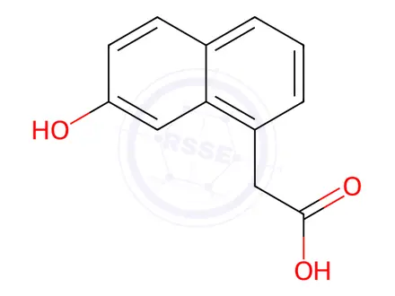 Chemical structure of 1-Naphthaleneacetic acid, 7-hydroxy-