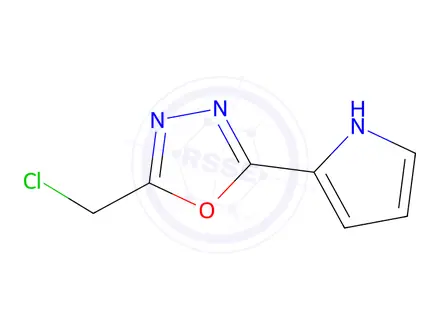 Chemical structure of 2-(Chloromethyl)-5-(1H-pyrrol-2-yl)-1,3,4-oxadiazole