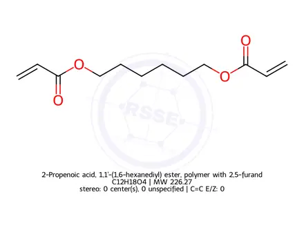 Chemical structure of 1,6-hexanediol diacrylate