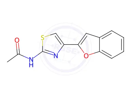Chemical structure of N-(4-(Benzofuran-2-yl)thiazol-2-yl)acetamide