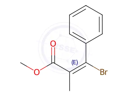 Chemical structure of (E)-Methyl 3-bromo-2-methyl-3-phe nylacrylate