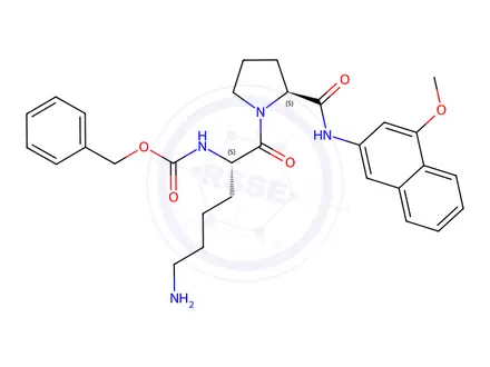 Chemical structure of Z-Lys-Pro-4MbNA formiate salt