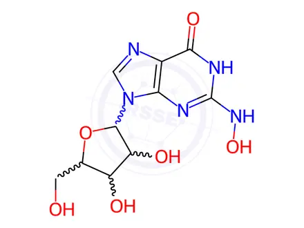 Chemical structure of Guanosine, N-hydroxy-(8CI)