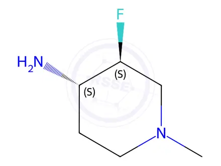 Chemical structure of (3S,4S)-3-fluoro-1-methyl-piperidin-4-amine;dihydrochloride