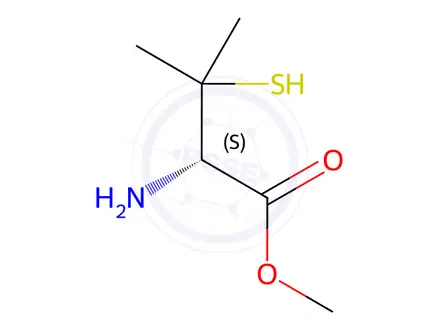 Chemical structure of (S)-Methyl 2-amino-3-mercapto-3-methylbutanoate