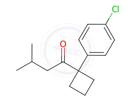 Chemical structure of 1-[1-(4-Chlorophenyl)cyclobutyl]-3-methylbutan-1-one