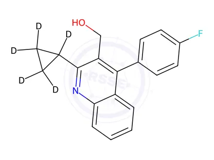 Chemical structure of 2-Cyclopropyl-4-(4-fluorophenyl)-3-quinolinemethanol-d5