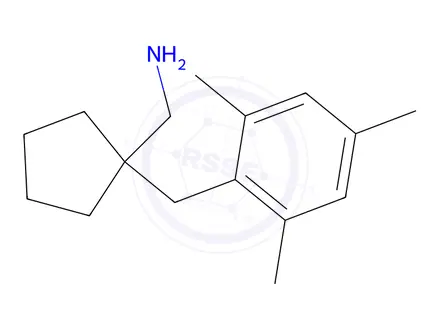 Chemical structure of (1-(2,4,6-Trimethylbenzyl)cyclopentyl)methanamine