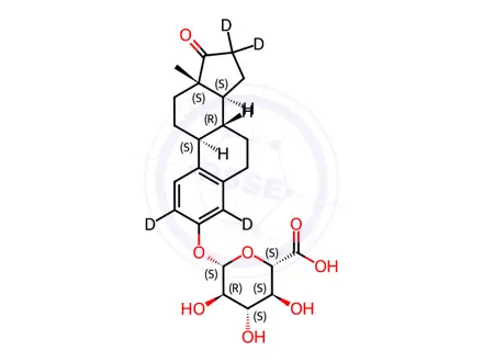 Chemical structure of Estrone-O-beta-D-Glucuronide-d4