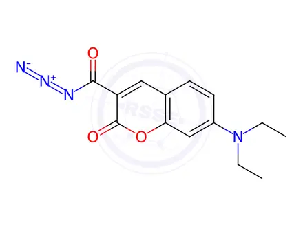 Chemical structure of 7-(Diethylamino)coumarin-3-carbonyl Azide