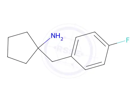 Chemical structure of 1-[(4-fluorophenyl)methyl]cyclopentan-1-amine