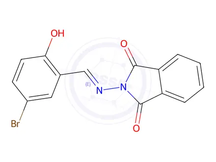 Chemical structure of (E)-2-((5-bromo-2-hydroxybenzylidene)amino)isoindoline-1,3-dione