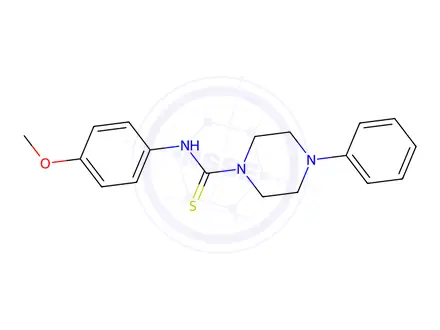 Chemical structure of N-(4-Methoxyphenyl)-4-phenyltetrahydro-1(2H)-pyrazinecarbothioamide