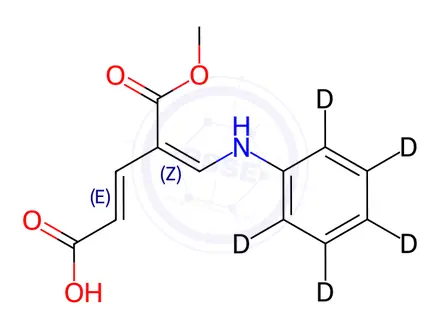Chemical structure of 4-Anilinomethylenepentenedioic Acid-d5 5-Methyl Ester