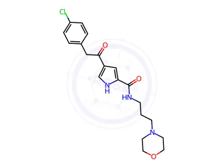 Chemical structure of 4-[2-(4-chlorophenyl)acetyl]-N-(3-morpholinopropyl)-1H-pyrrole-2-carboxamide