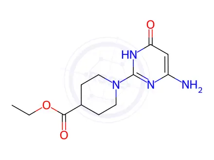 Chemical structure of Ethyl 1-(4-amino-6-oxo-1,6-dihydropyrimidin-2-yl)piperidine-4-carboxylate