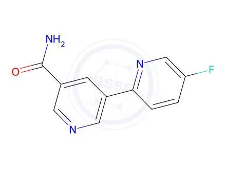 Chemical structure of 5-Fluoro-[2,3'-bipyridine]-5'-carboxamide