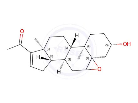 Chemical structure of 5alpha,6alpha-epoxy-3beta-hydroxypregn-16-en-20-one