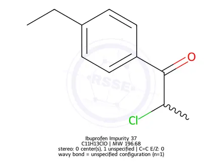 Chemical structure of Ibuprofen Impurity 37
