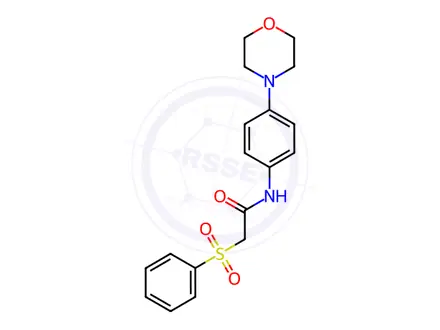 Chemical structure of N-(4-morpholinophenyl)-2-(phenylsulfonyl)acetamide