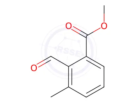 Chemical structure of Benzoic acid, 2-formyl-3-methyl-, methyl ester
