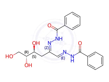 Chemical structure of 3-Deoxy-D-erythro-hexos-2-ulose-bis-benzoylhydrazone