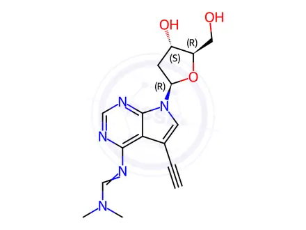 Chemical structure of N4-DMF-7-ethynyl-7-deaza-2'-deoxyadenosine
