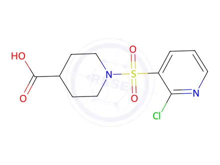 Chemical structure of 1-[(2-chloropyridin-3-yl)sulfonyl]piperidine-4-carboxylic acid