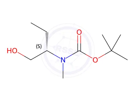 Chemical structure of Carbamic acid, N-[(1S)-1-(hydroxymethyl)propyl]-N-methyl-, 1,1-dimethylethyl ester
