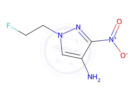 Chemical structure of 1-(2-fluoroethyl)-3-nitro-1H-pyrazol-4-amine