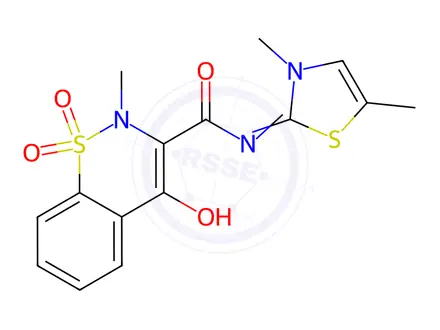 Chemical structure of N-(3,5-Dimethylthiazol-2(3H)-ylidene)-4-hydroxy-2-methyl-2H-benzo[e][1,2]thiazine-3-carboxamide 1,1-dioxide