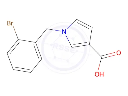 Chemical structure of 1-[(2-Bromophenyl)methyl]-1H-pyrrole-3-carboxylic Acid