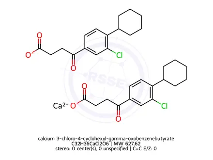 Chemical structure of calcium 3-chloro-4-cyclohexyl-gamma-oxobenzenebutyrate