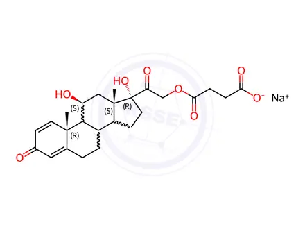 Chemical structure of Prednisolone 21-hemisuccinate sodium salt