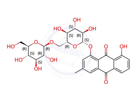 Chemical structure of Chrysophanol-1-O-β-gentiobioside