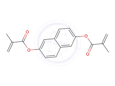 Chemical structure of 2-Methyl-acrylic acid 6-(2-Methyl-acryloyloxy)-naphthalen-2-yl ester