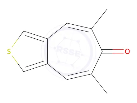 Chemical structure of 6H-Cyclohepta[c]thiophen-6-one, 5,7-dimethyl-