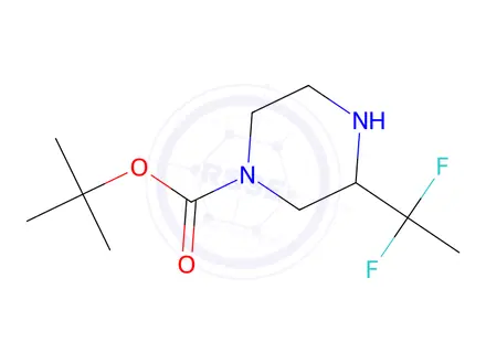 Chemical structure of tert-Butyl 3-(1,1-difluoroethyl)piperazine-1-carboxylate